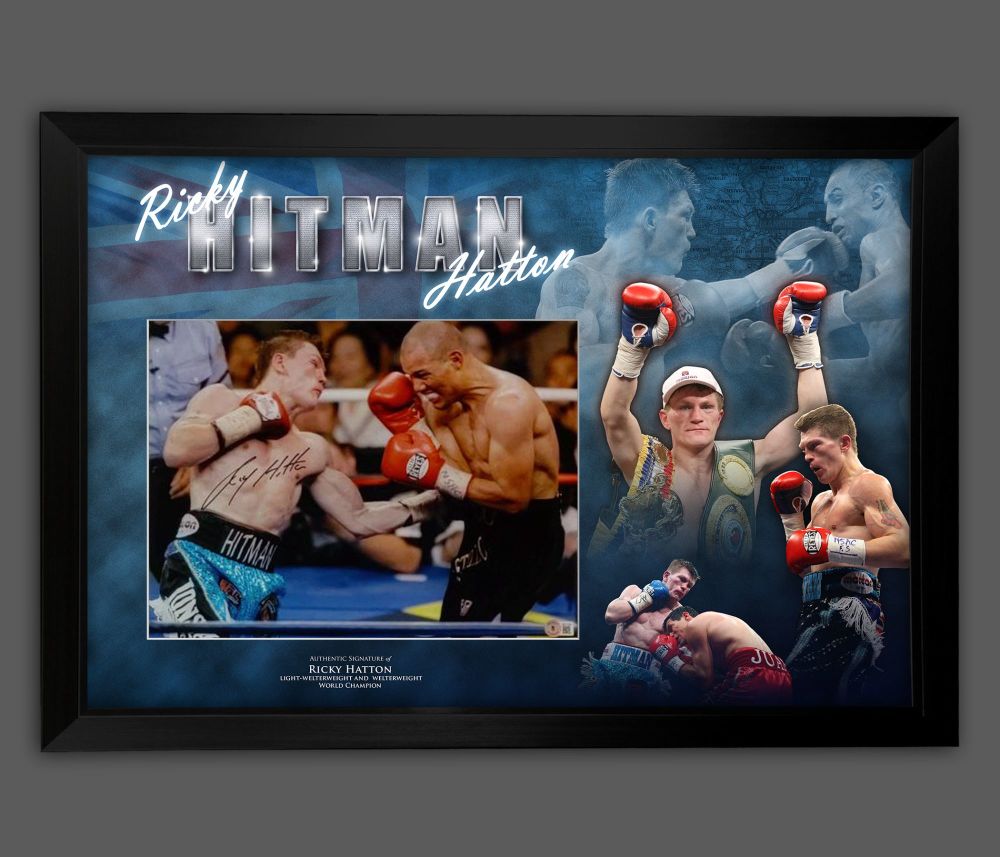 .Ricky Hatton Signed Boxing  Photograph Framed In A Picture Mount Display :