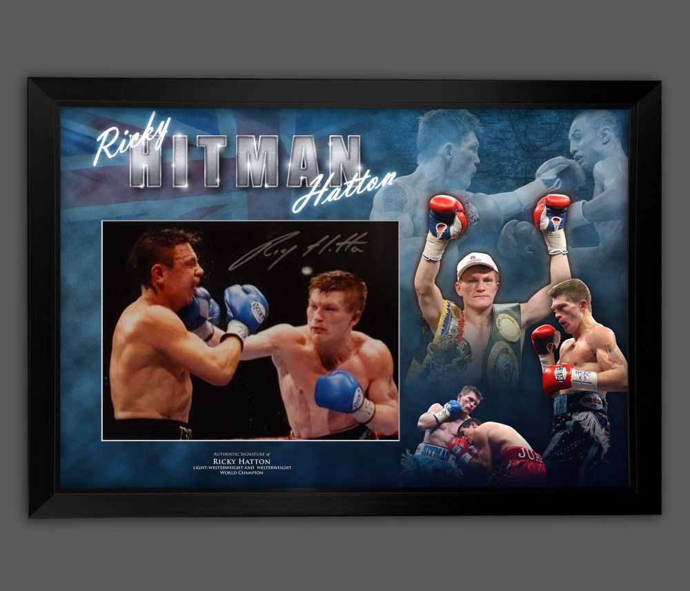.Ricky Hatton Signed Boxing  Photograph Framed In A Picture Mount Display :