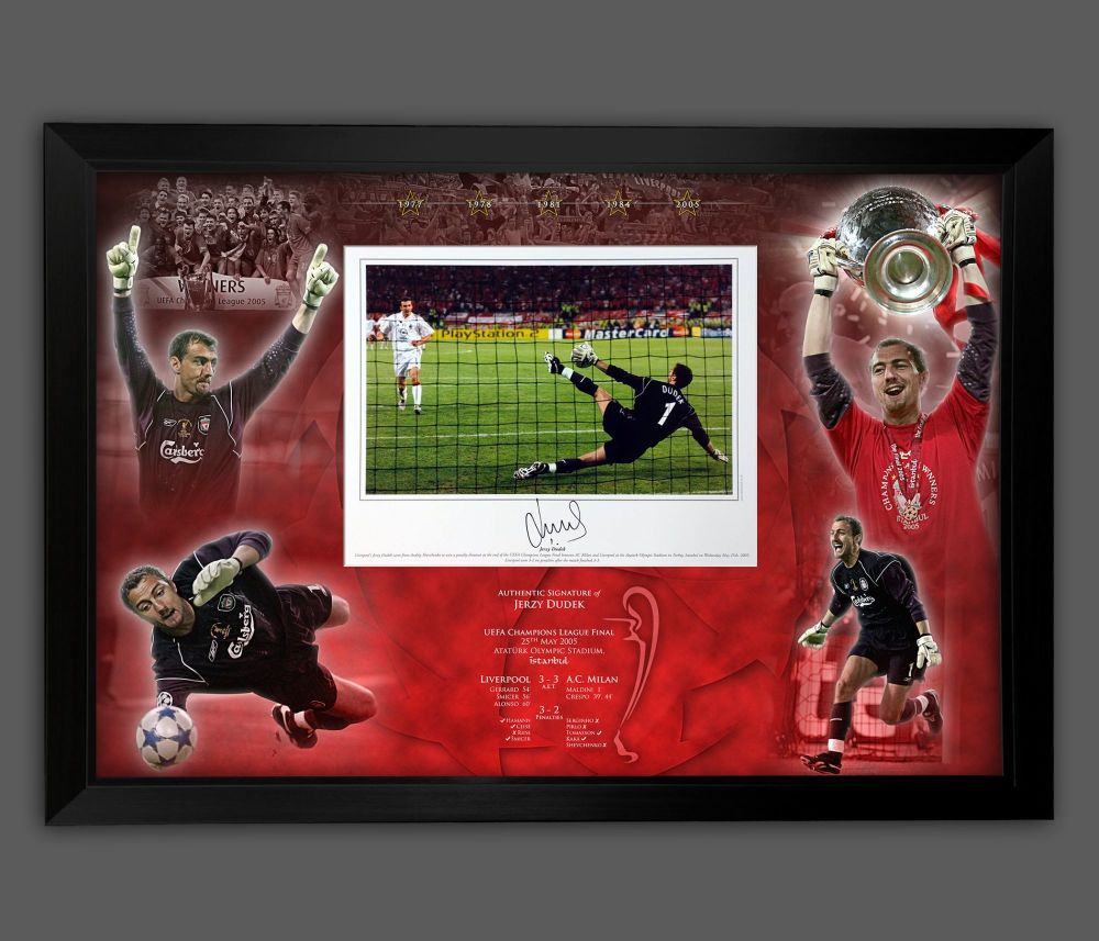 ,Jerzy Dudek Signed  Liverpool Fc  Photograph Framed In A Picture Mount Dis