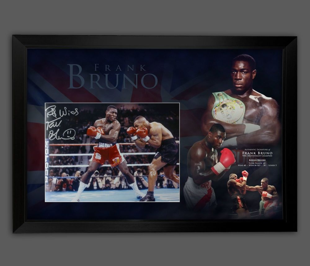 . Frank Bruno Signed Boxing 12x16 Photograph Framed In A Picture Mount Disp