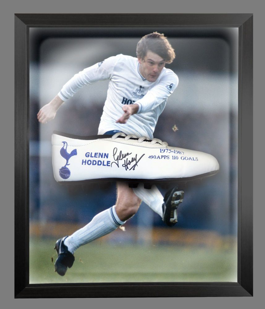 . Glenn Hoddle  Tottenham Hot Spurs Hand Signed Football  Boot In A Dome Fr
