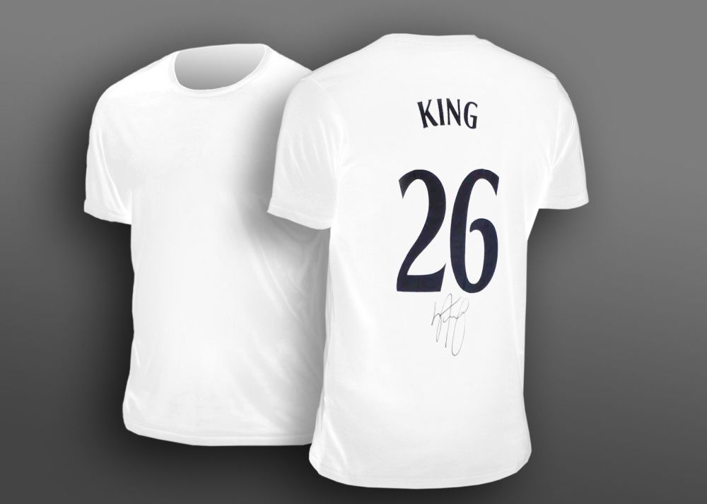 Ledley King Hand Signed White No 26 Player T-Shirt.