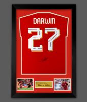 Darwin  Núñez Hand Signed Red No 27 Player T-Shirt In A Framed Presentation