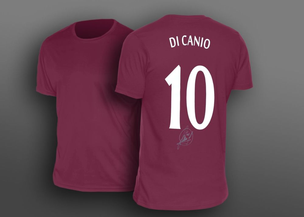 Paolo Di Canio Hand Signed Maroon No 10 Player T-Shirt.