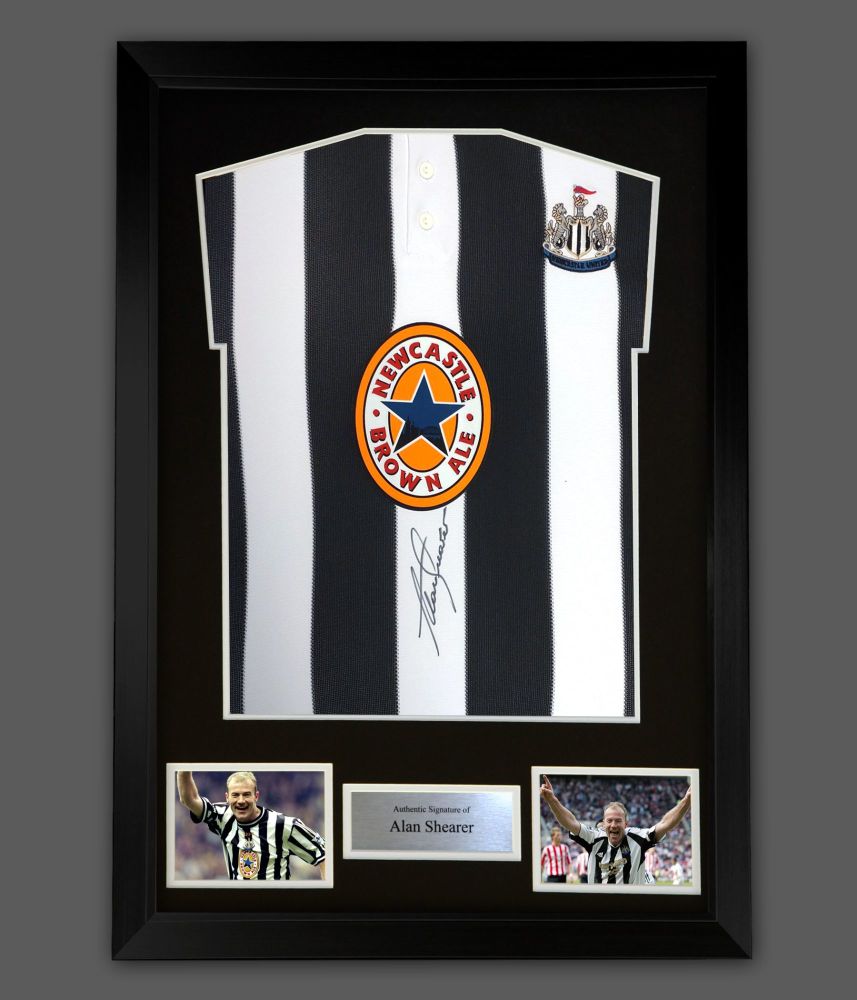 .  Alan Shearer Front Signed Newcastle United Football Shirt In A  Framed  