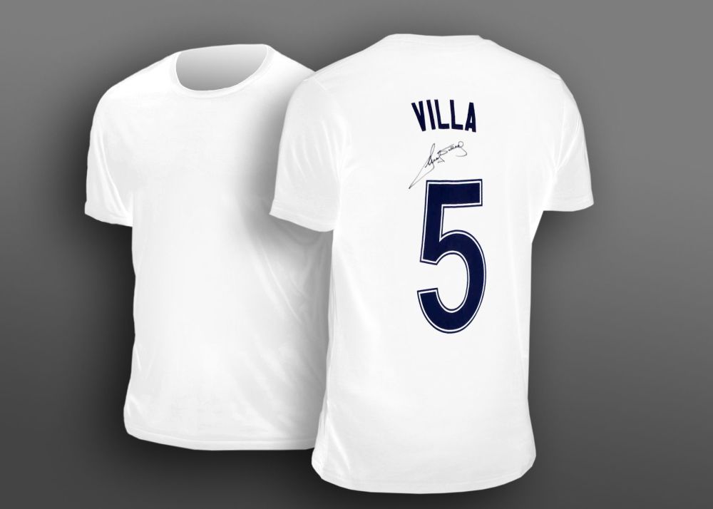 Ricky Villa  Hand Signed White No 5 Player T-Shirt.