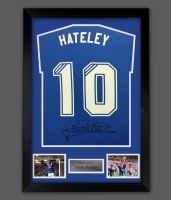 Mark Hateley Hand Signed Blue No 10 Player T-Shirt In A Framed Presentation