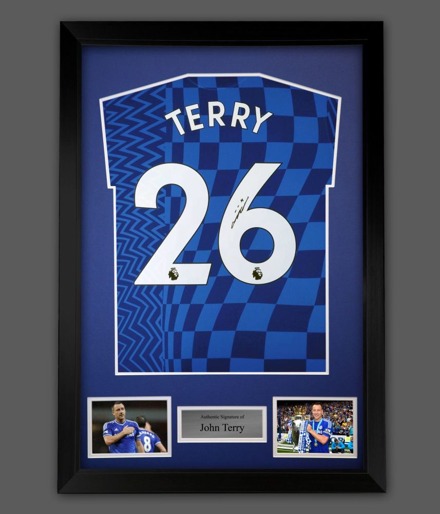 John Terry Hand Signed  Chelsea Fc Football Shirt  In A Framed Presentation