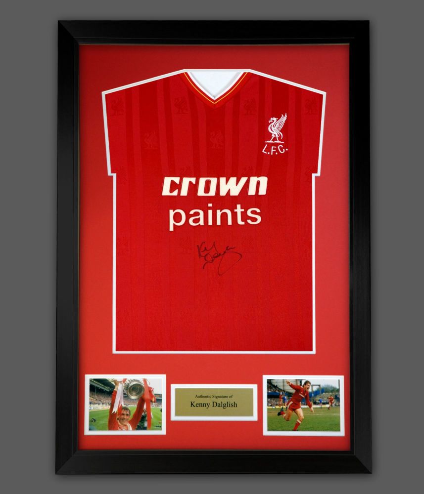 .   Kenny Dalglish Hand Signed Liverpool Football Shirt  In A Framed Presen
