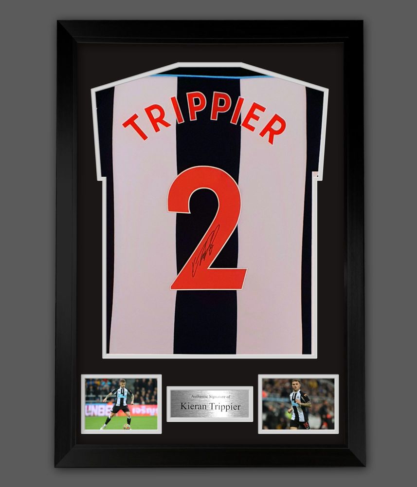 .  Kieran Trippier Signed Newcastle United Football Shirt In A  Framed  Pre