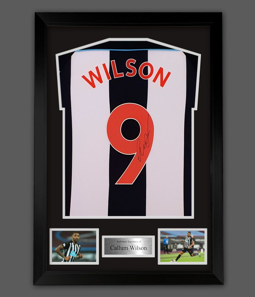 .  Callum Wilson Signed Newcastle United Football Shirt In A  Framed  Prese