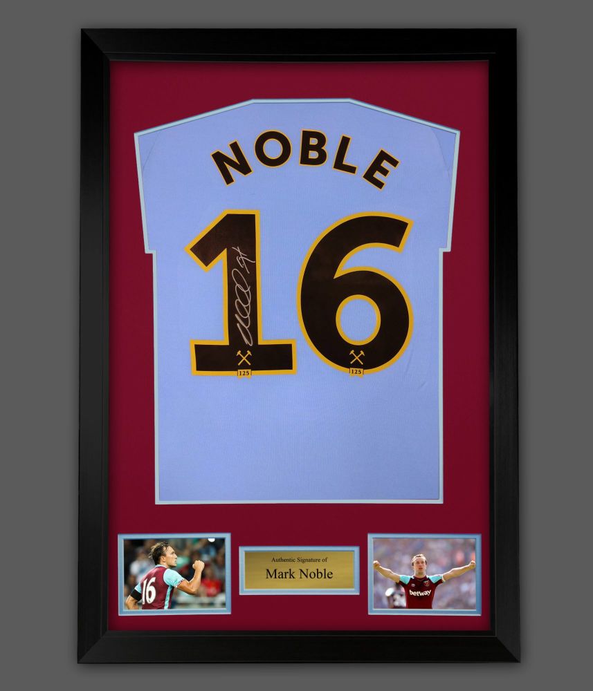 .    Mark Noble Signed West Ham United Away Football Shirt In Framed Presen