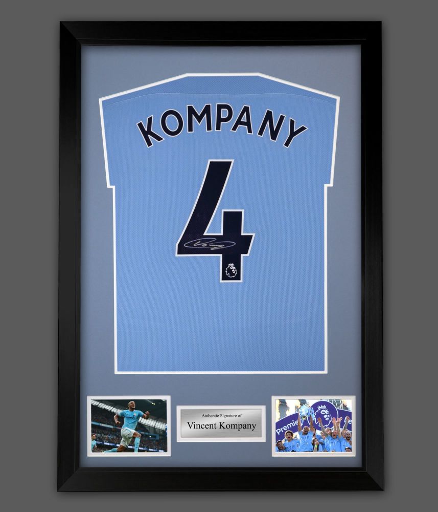 .  Vincent Kompany Signed Manchester City Football Shirt In A  Framed  Presentation :  Mega Deal