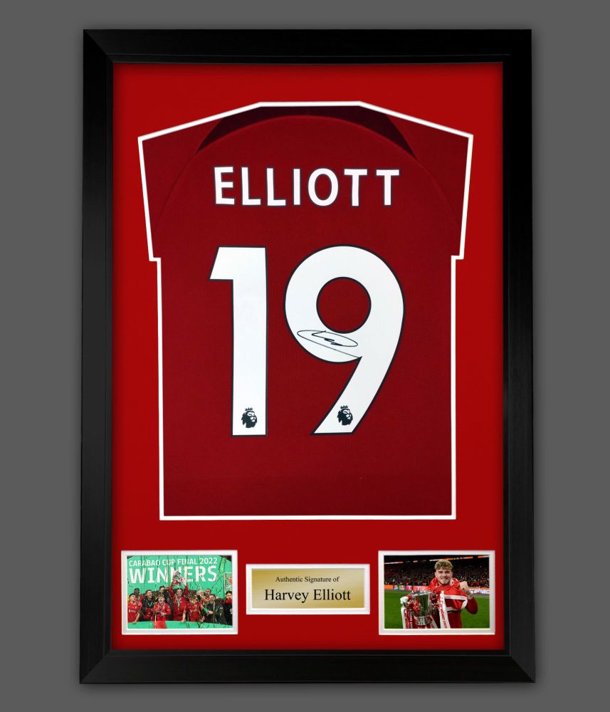 .  Harvey Elliott Signed Manchester City Football Shirt In A  Framed  Presentation :  Mega Deal