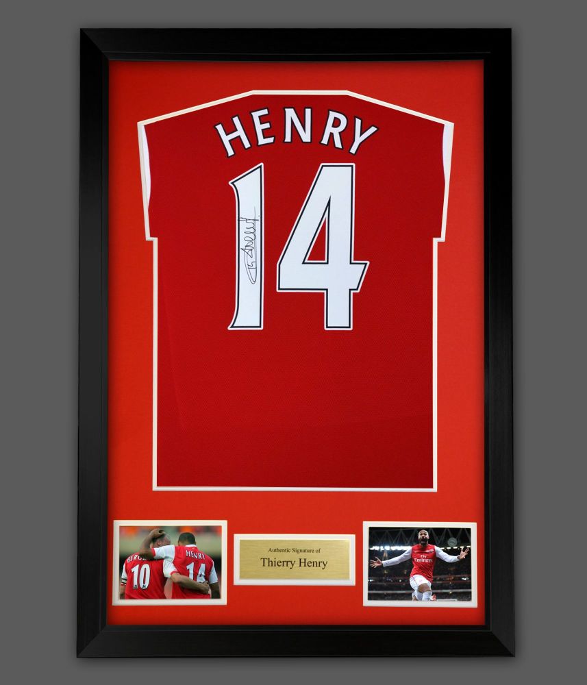 Thierry Henry Signed Arsenal Football Shirt In A  Frame Presentation : Mega