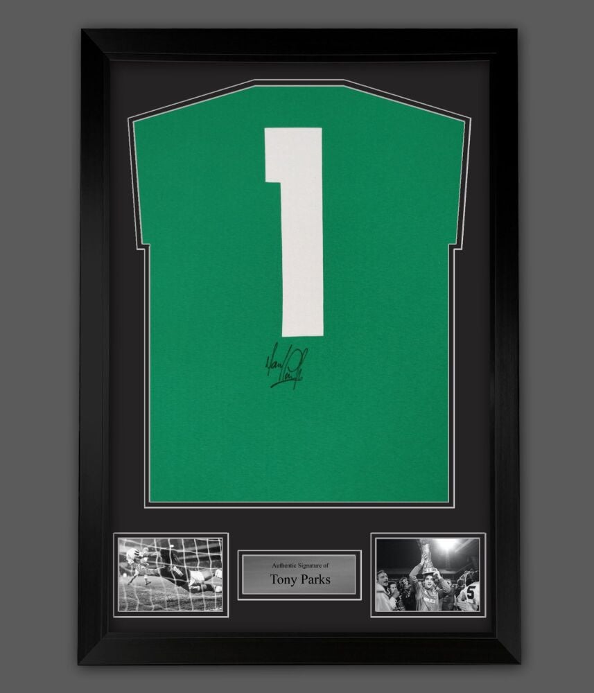 Tony Parks Hand Signed  Green Player T-Shirt In A Framed Presentation