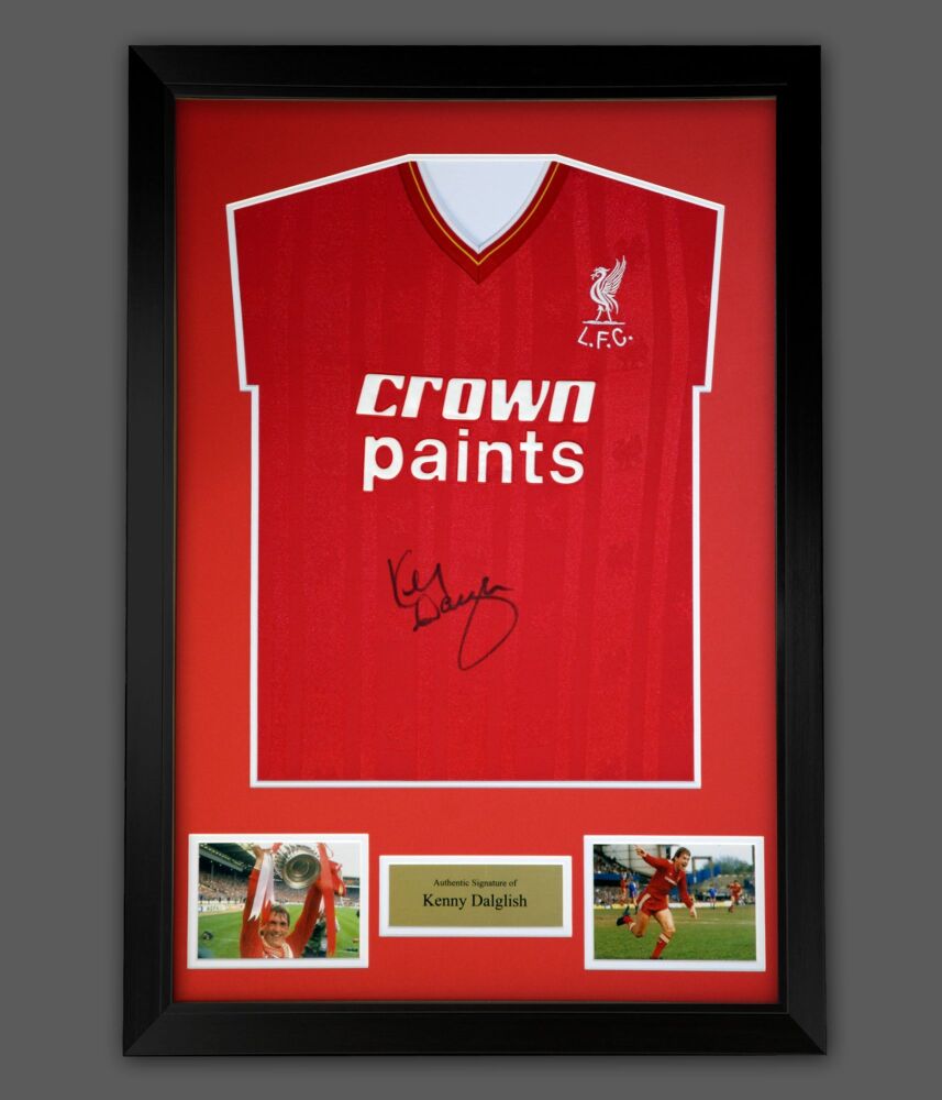 Kenny Dalglish Hand Signed Liverpool Fc Football Shirt In A  Framed Presentation