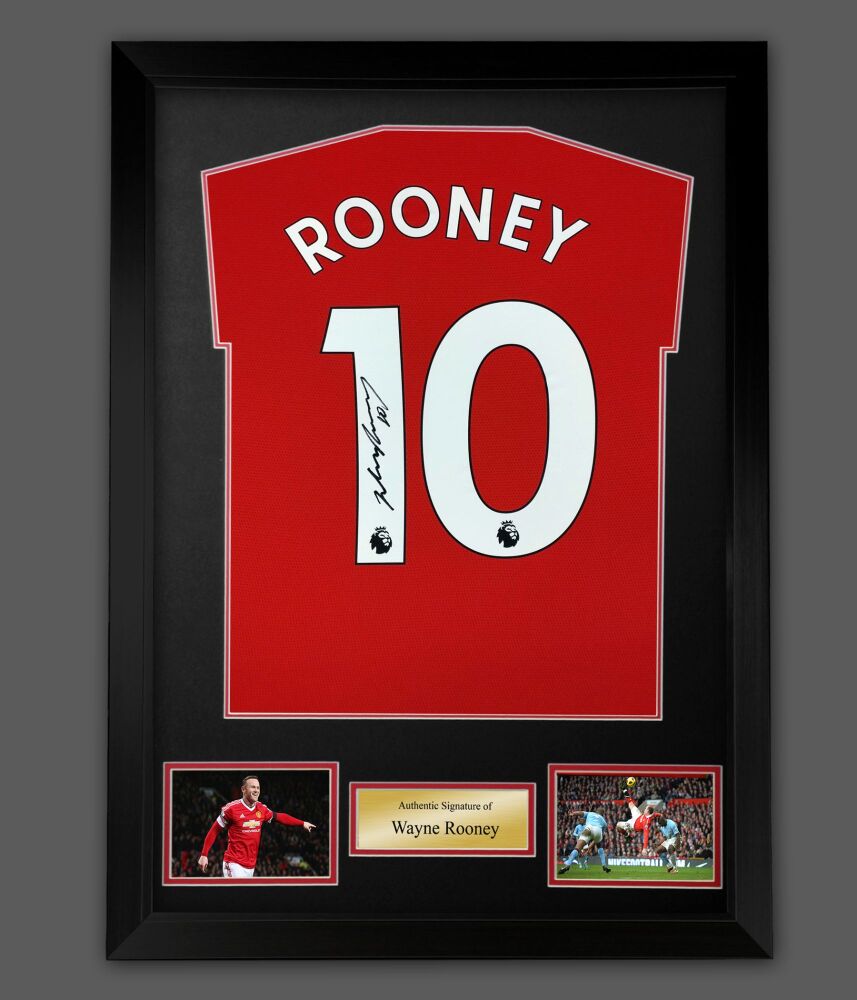 Wayne Rooney Back Signed Manchester United Football Shirt In A  Framed Presentation