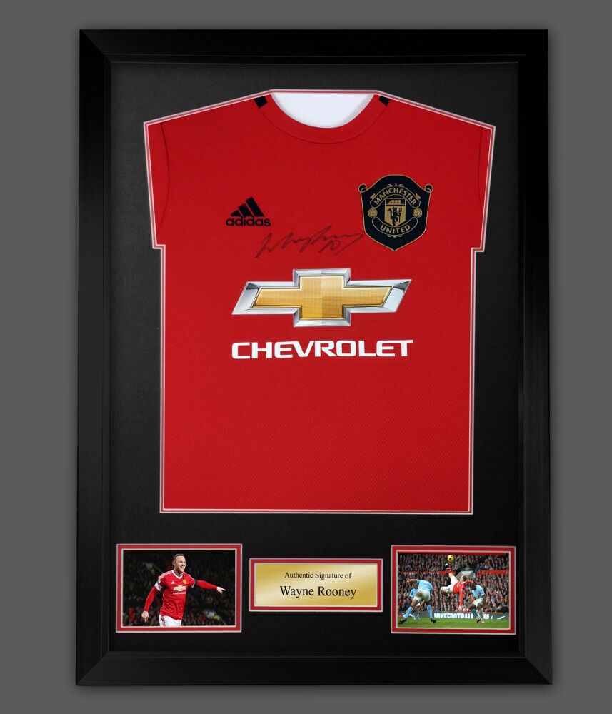 Wayne Rooney Signed Chevrolet Manchester United Football Shirt In A  Framed Presentation