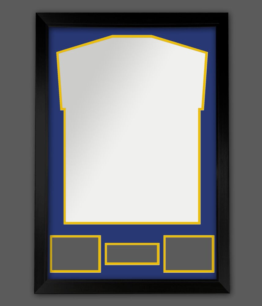 Diy Blue On Gold Double Mounted Frame