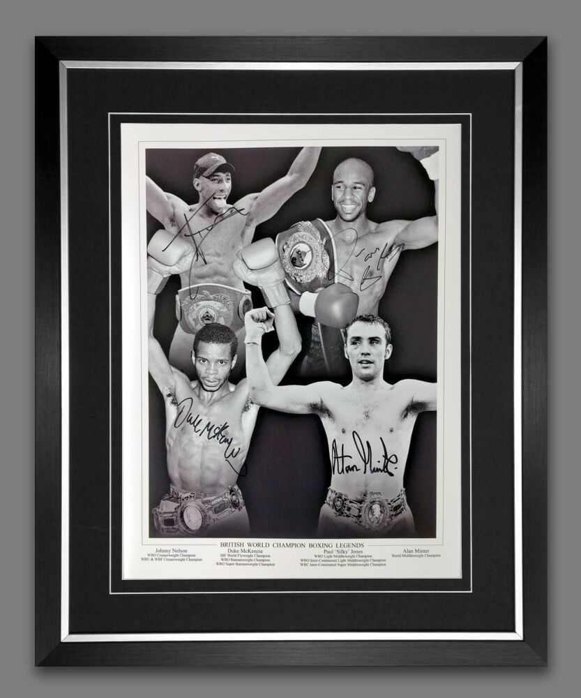 British Boxing Legends Signed And Framed  12x16 Photograph : B