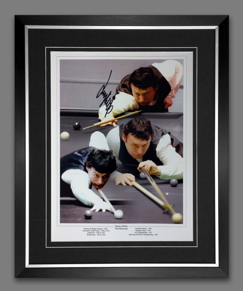 Jimmy White Hand Signed And Framed Snooker 12x16 Photograph