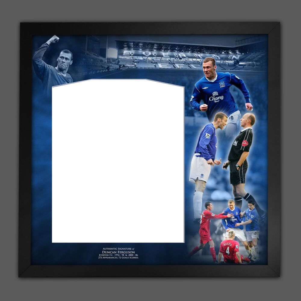 Duncan Ferguson Everton fc Diy Shirt Picture Mount Frame.