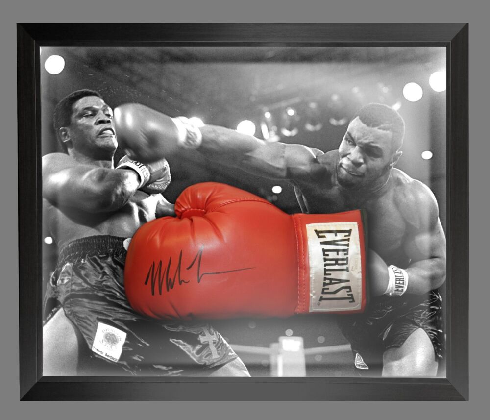 Mike Tyson Signed Everlast Custom Made Boxing Glove In A Dome Frame: A