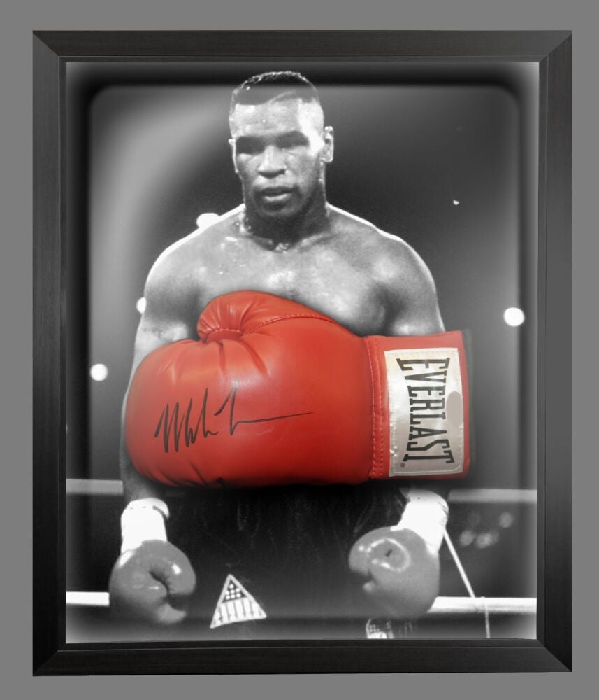 Mike Tyson Signed Everlast Custom Made Boxing Glove In A Dome Frame: B