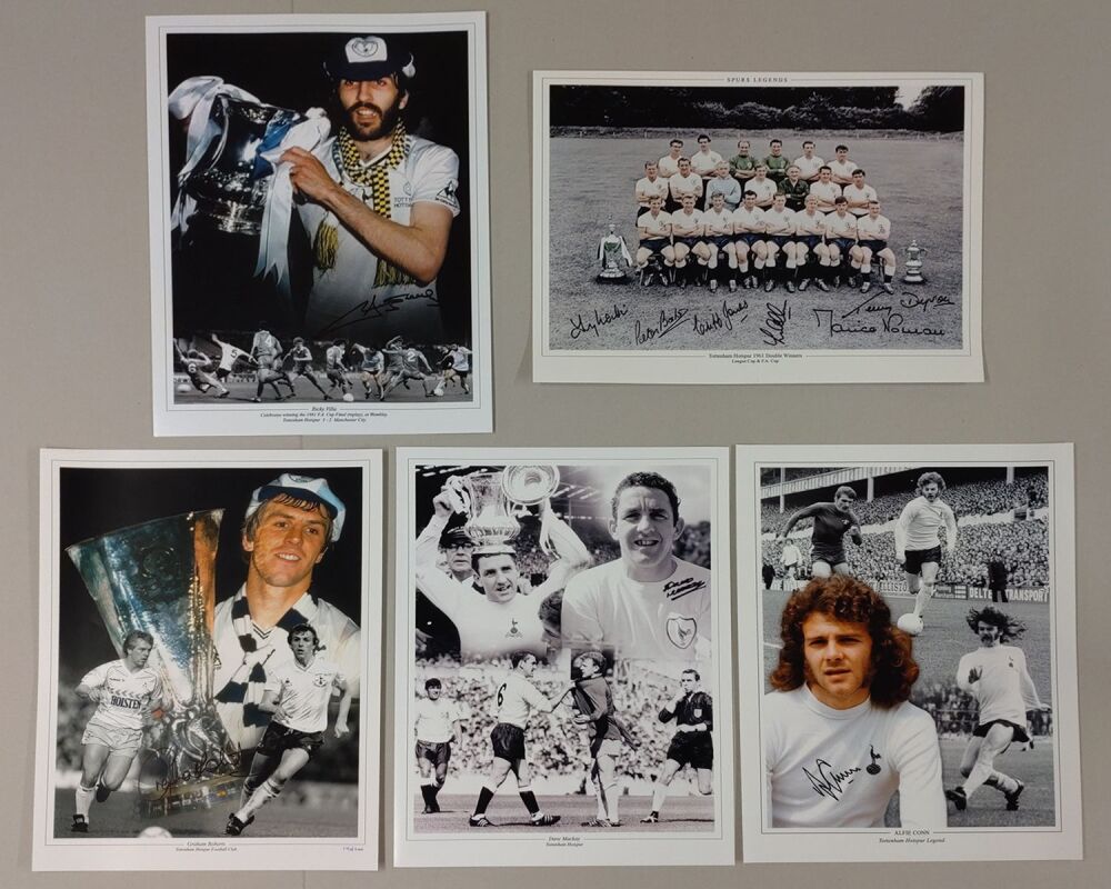 Tottenham Hot Spurs Football Legends Hand Signed Package of 5 12x16 Photos. : A
