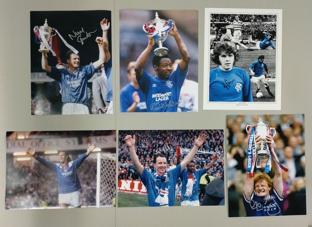 Rangers Fc Football Legends Hand Signed Package of 6 12x16 Photographs.