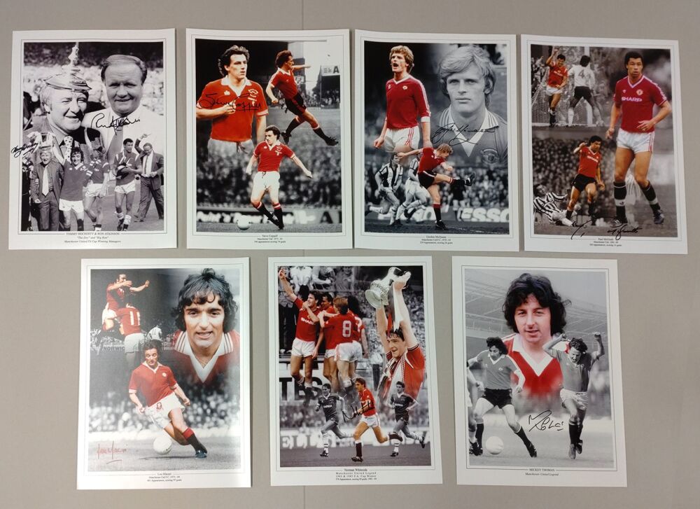 Manchester United Fc Football Legends Hand Signed Package of 7 12x16 Photos