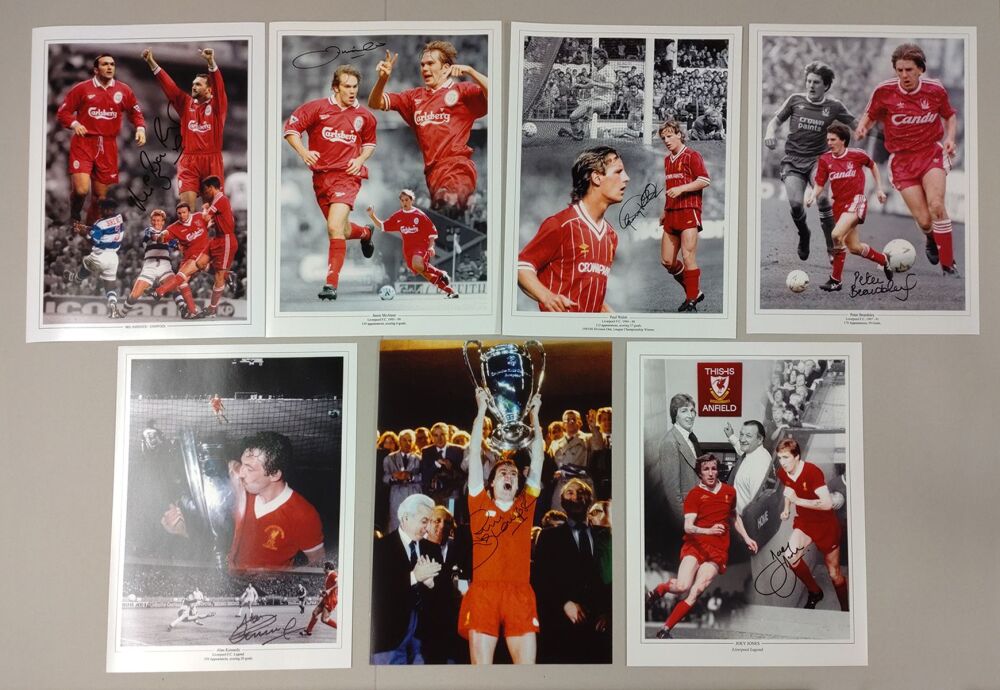 LIverpool Fc Football Legends Hand Signed Package of 7 12x16 Photographs.