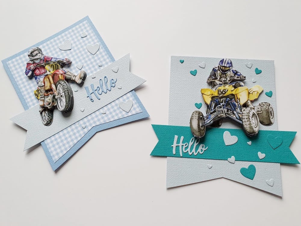 Pack Of 2 Bike-Themed Card Toppers
