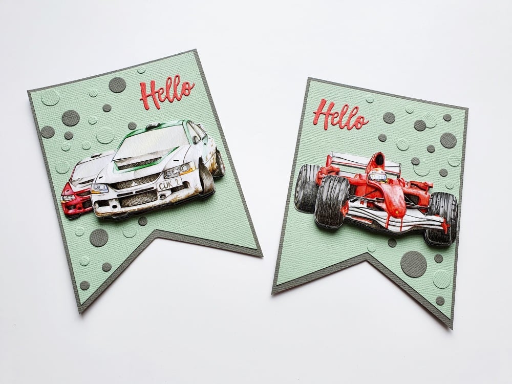 Pack Of 2 Car-Themed Card Toppers