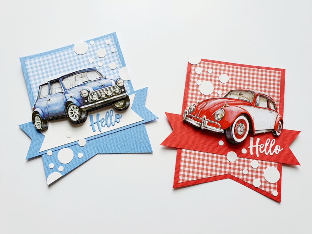Pack of 2 x Car Themed Card Toppers