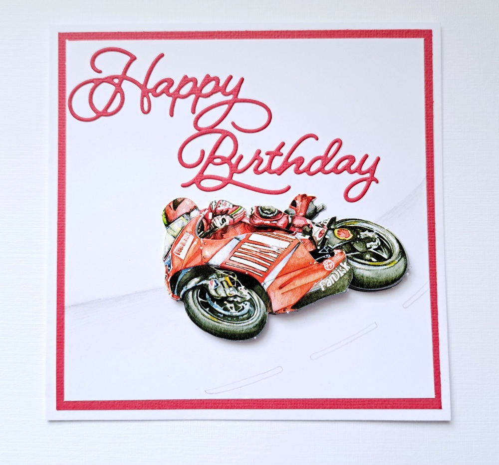 Motorbike-Themed Birthday Card