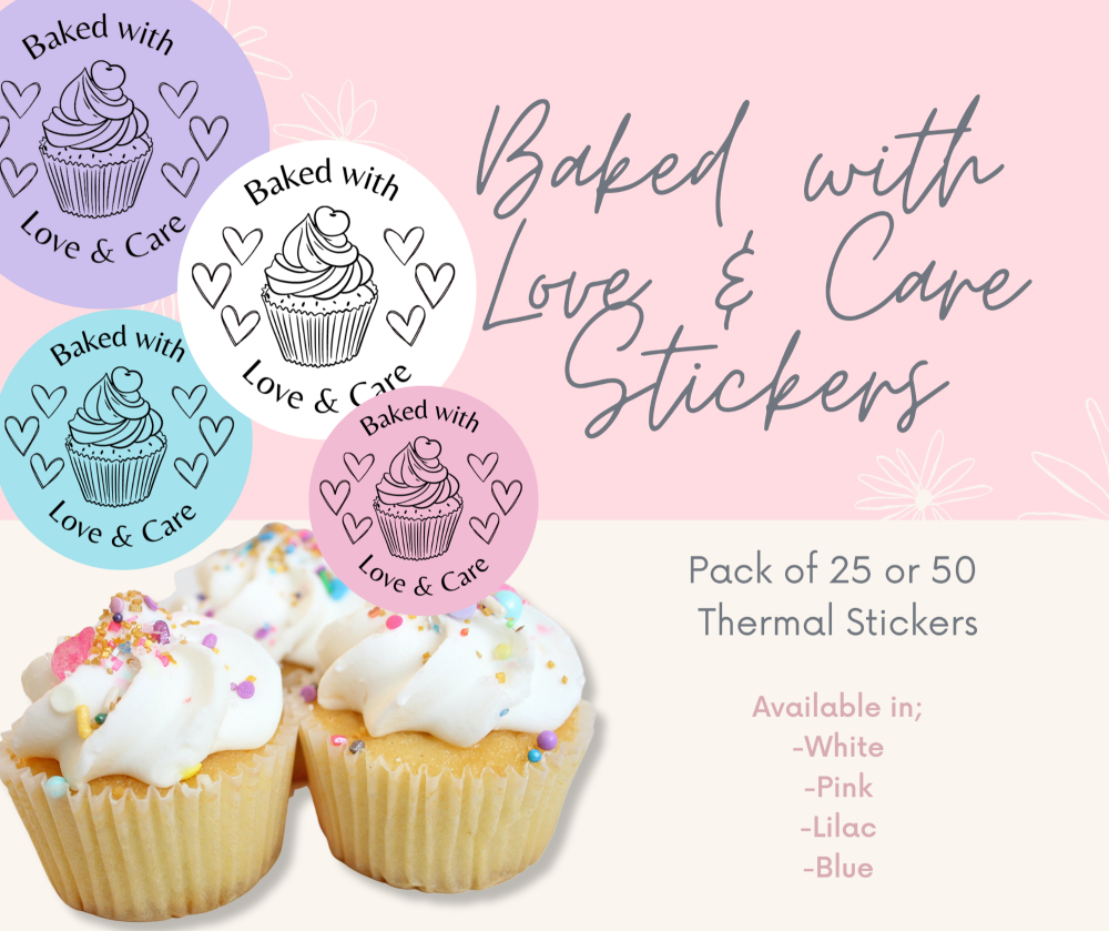 Baked With Love & Care Thermal Stickers