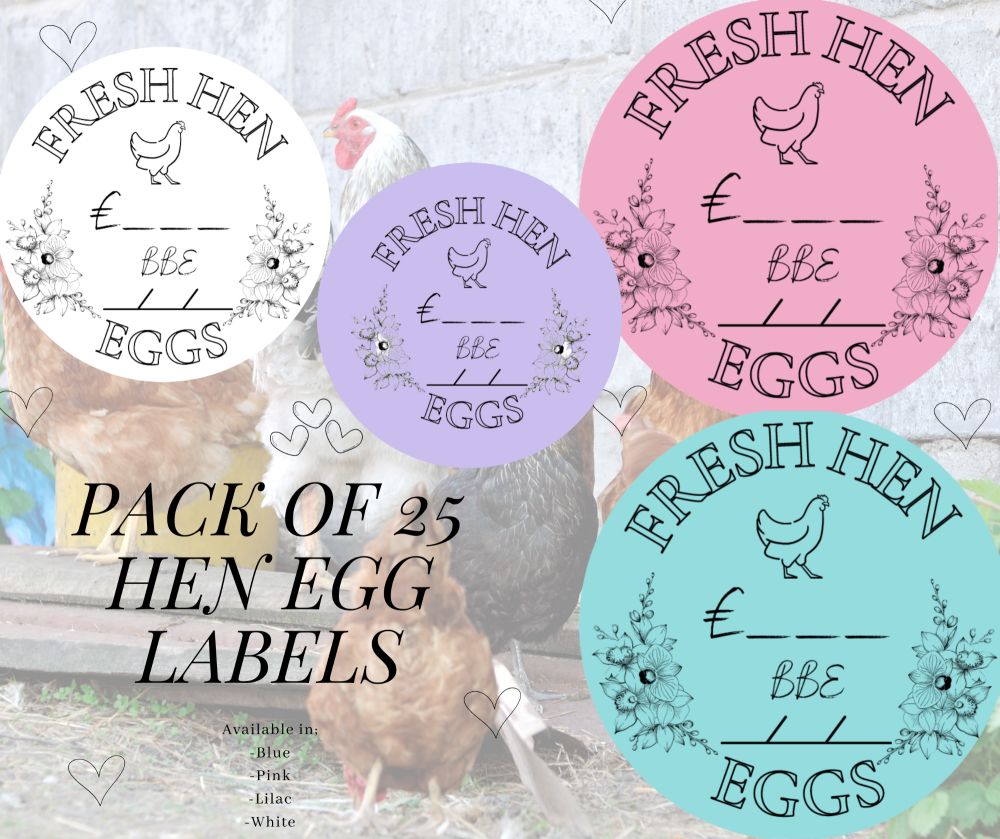 Hen Egg Box Labels