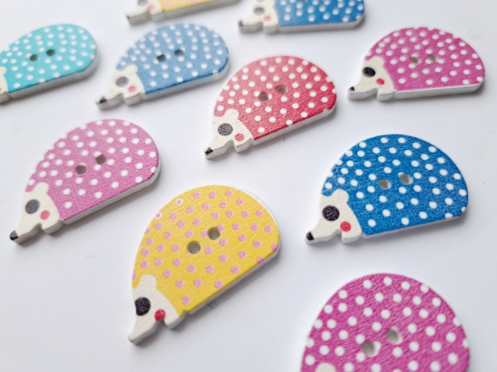 Pack of 10 Hedgehog Buttons
