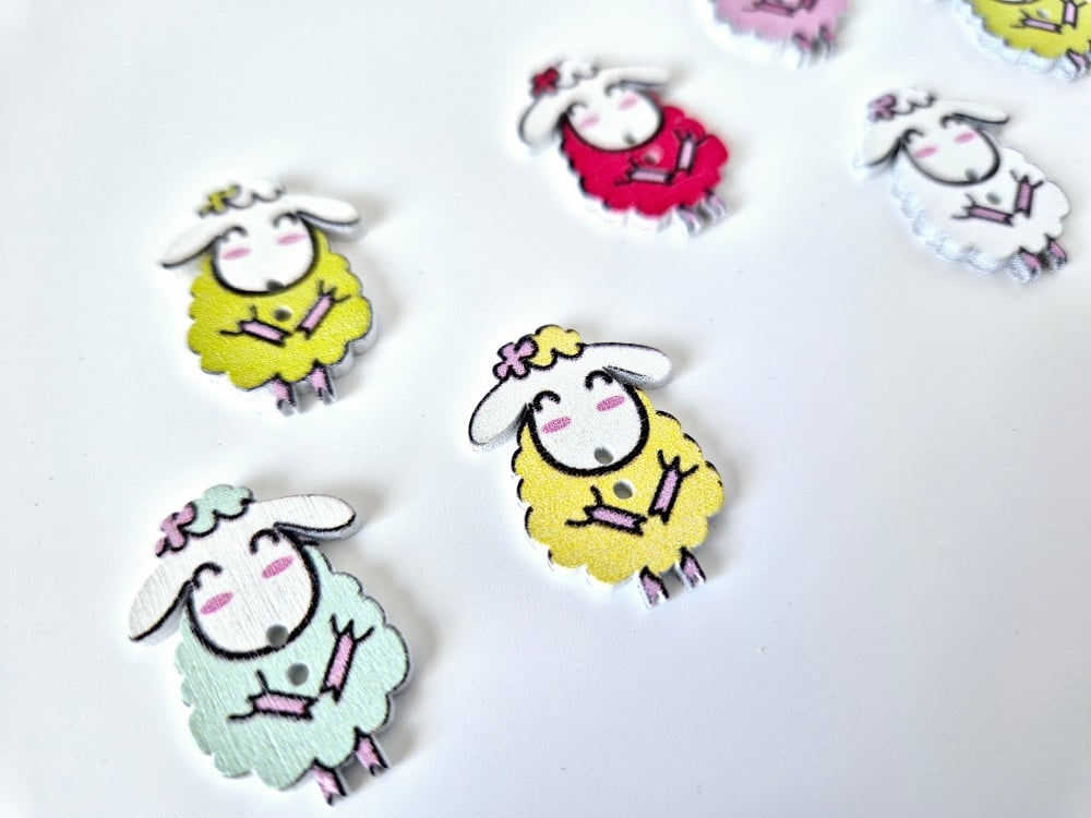 Pack Of 10 Sheep Buttons