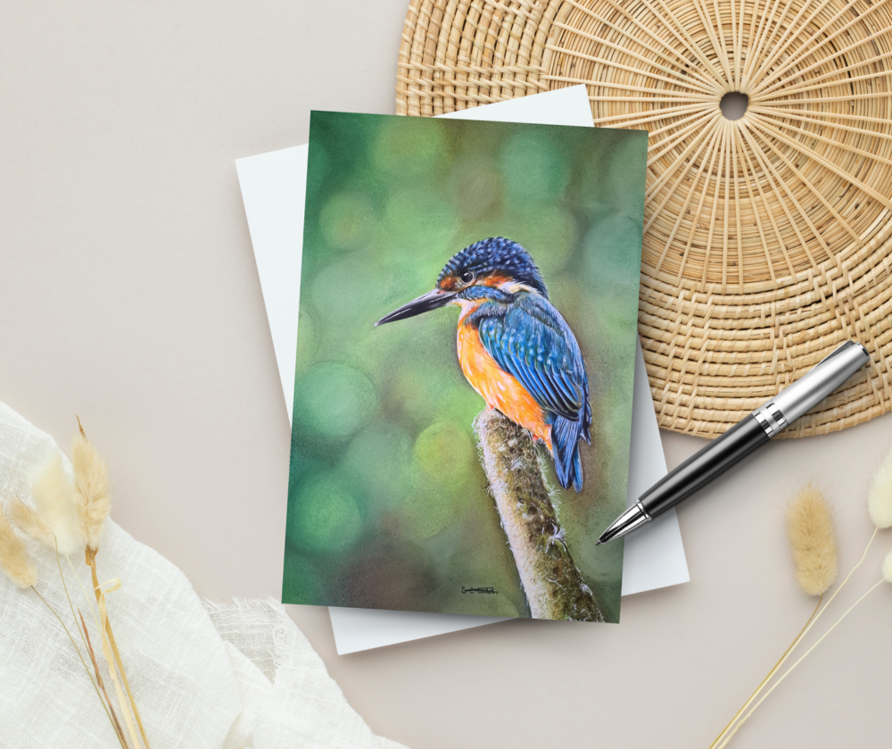 'The Perching Kingfisher' Greetings Card