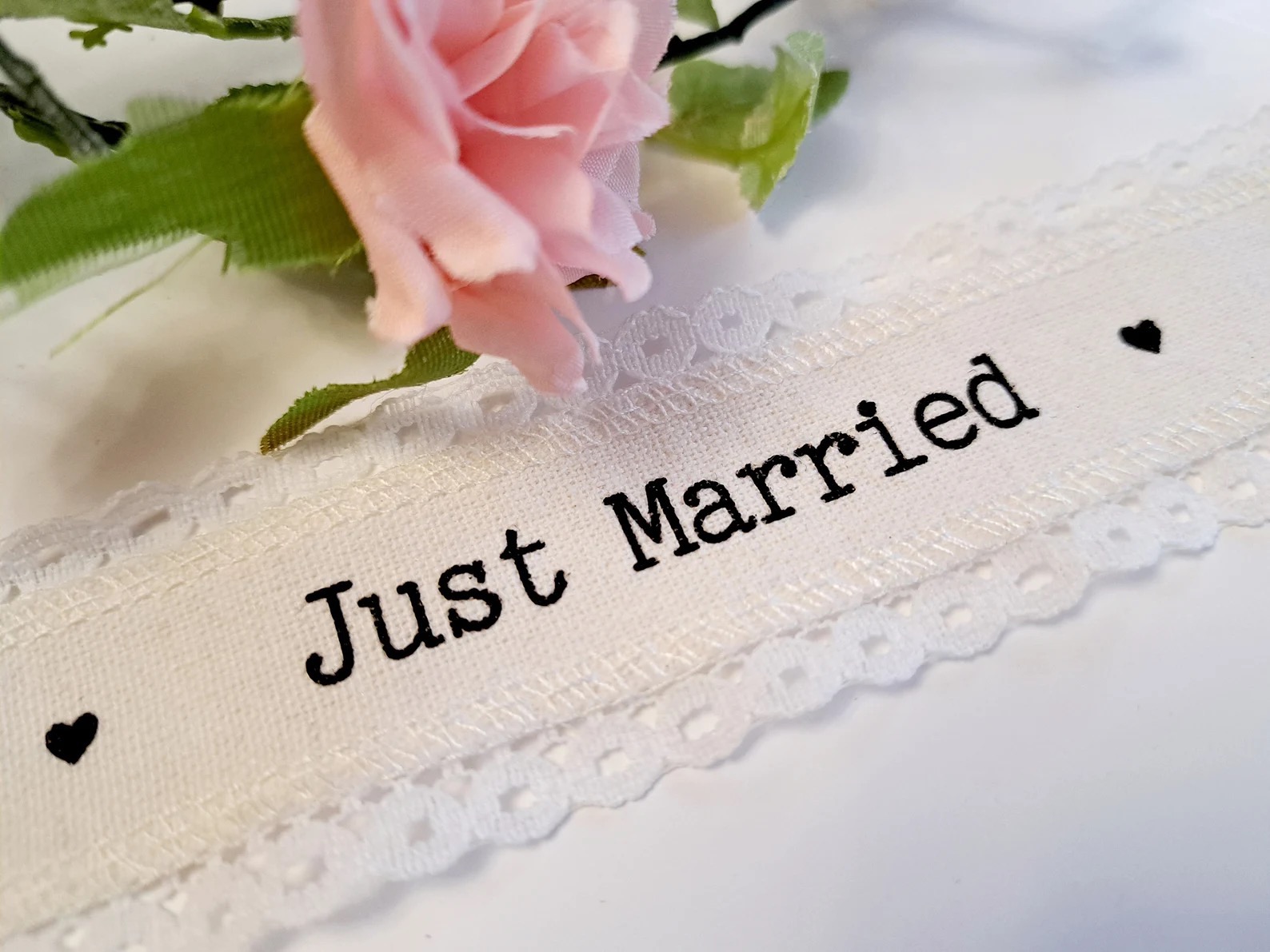 Just married thick ribbon