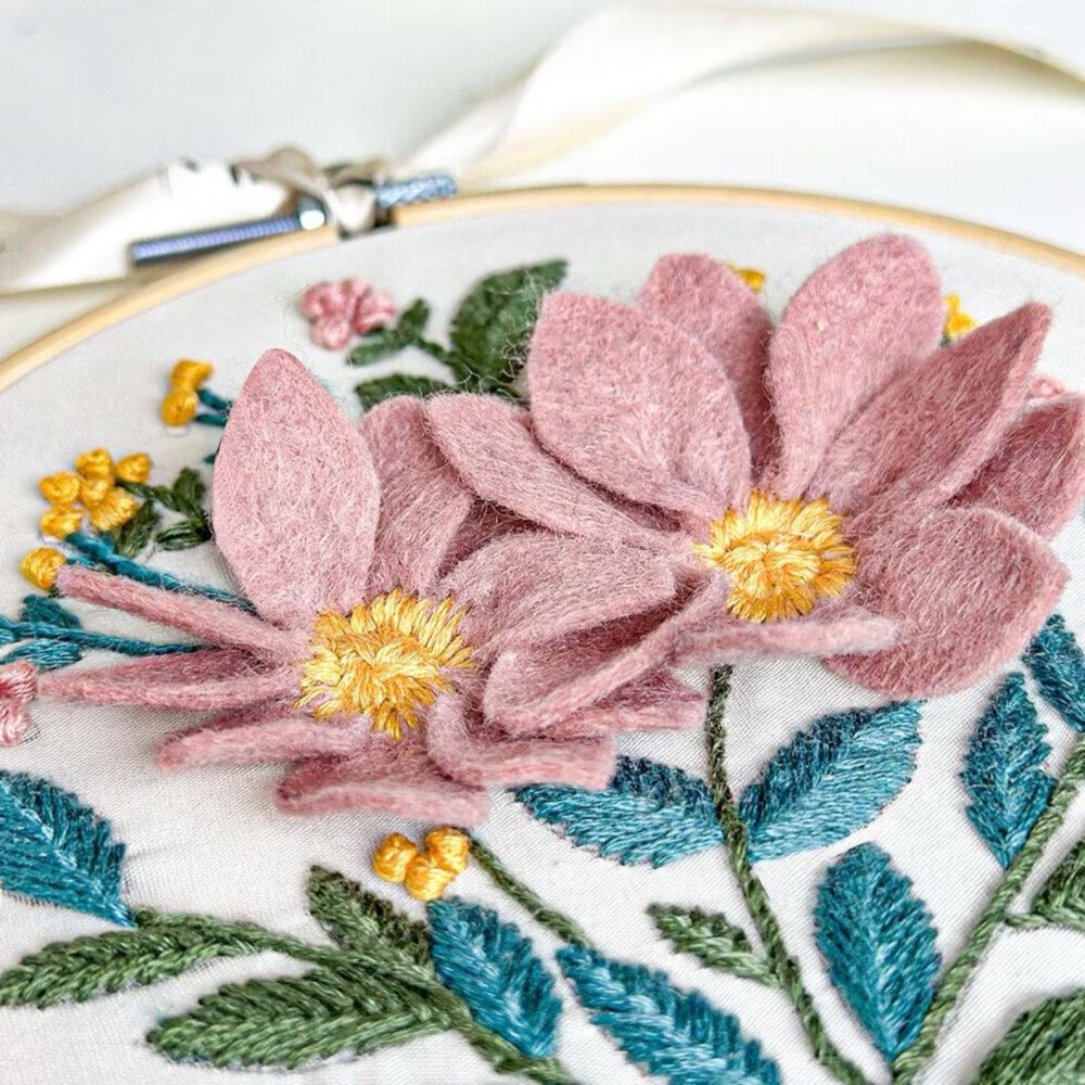 3D Anemone Japonica Embroidery Kit