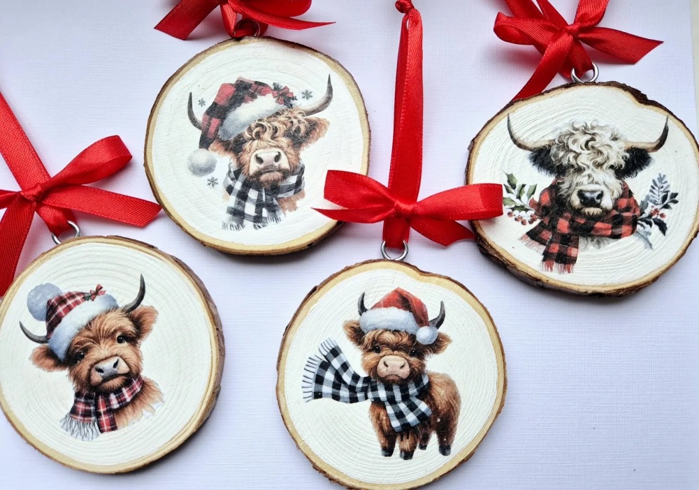 Christmas wooden slices