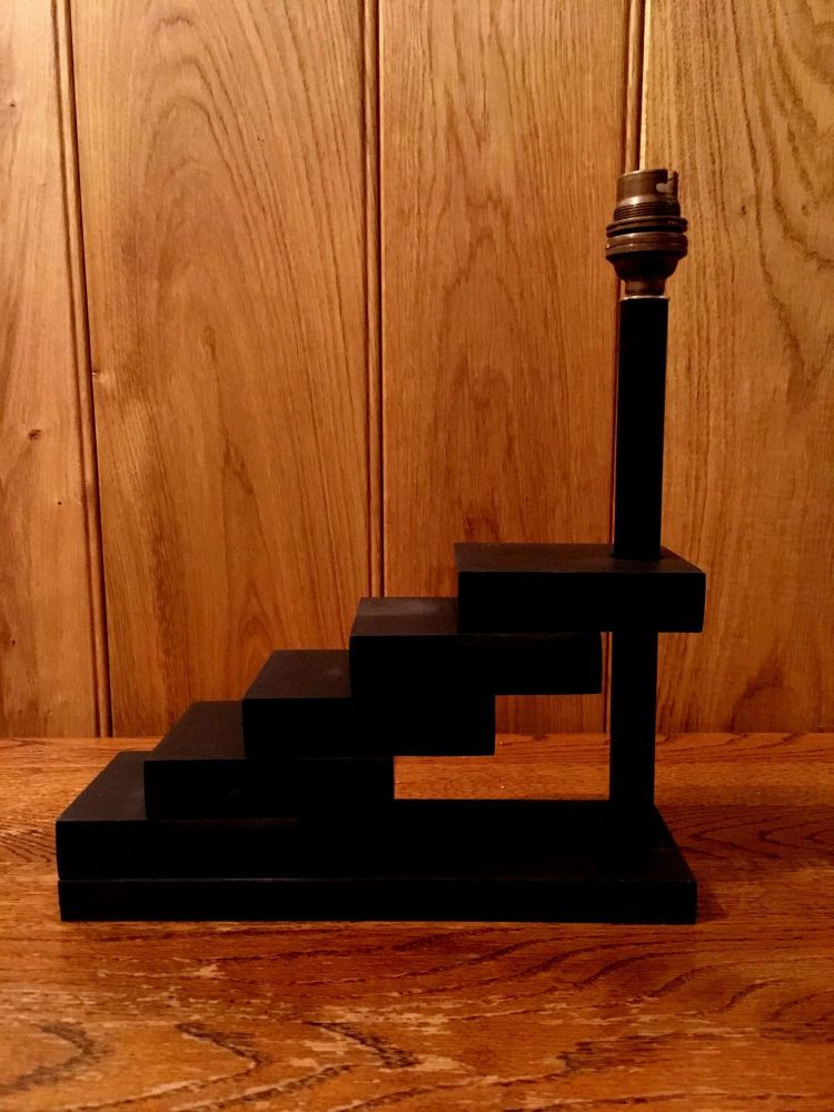Black Welsh Slate 'Ladder' Lamp. Made to order, please phone for details