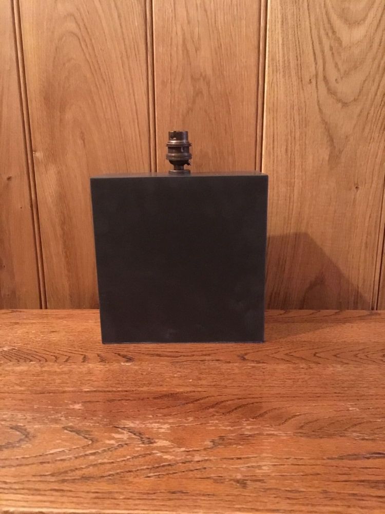 Solid, polished  black Welsh Slate Lamp. Medium 