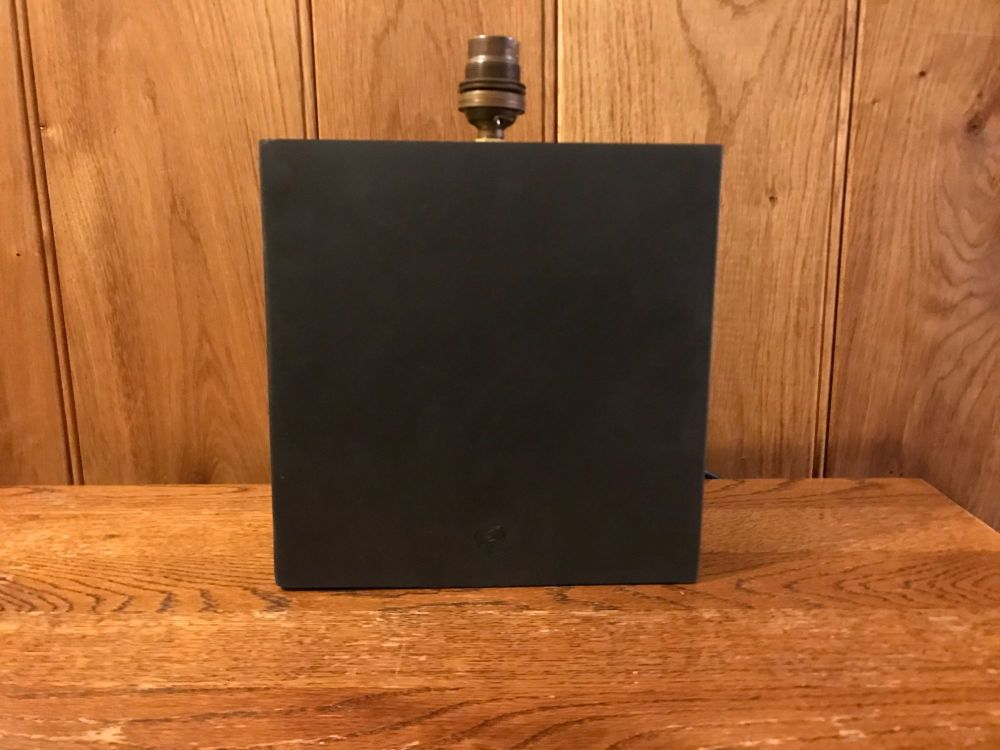 Solid, polished  black Welsh Slate Lamp. Large (Ref L2273)