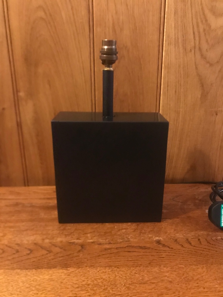 Polished square edged  Welsh Slate Lamp (Large) with 10cm neck (ref L2389)