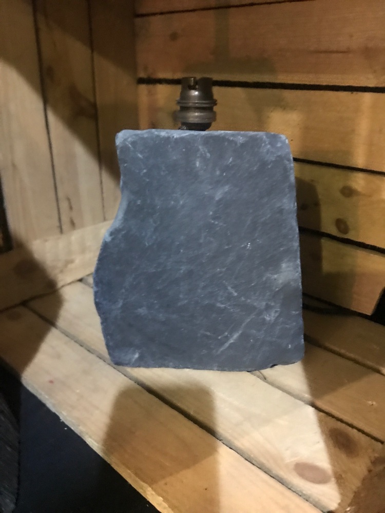 Medium size  grey natural Welsh slate lamp. 20cm  high (ref 2266)